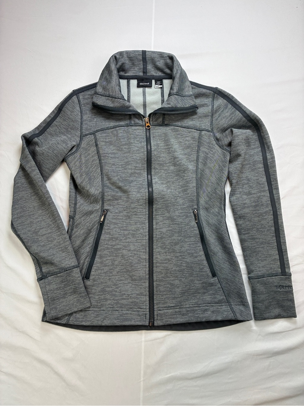 Marmot Ladies sz S Heathered Gray Full-Zip Utility Jacket Warm Lightweight lined
